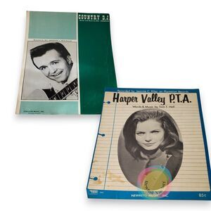 2 Vintage Country Sheet Music Harper Valley PTA Jeannie Riley Bill Anderson